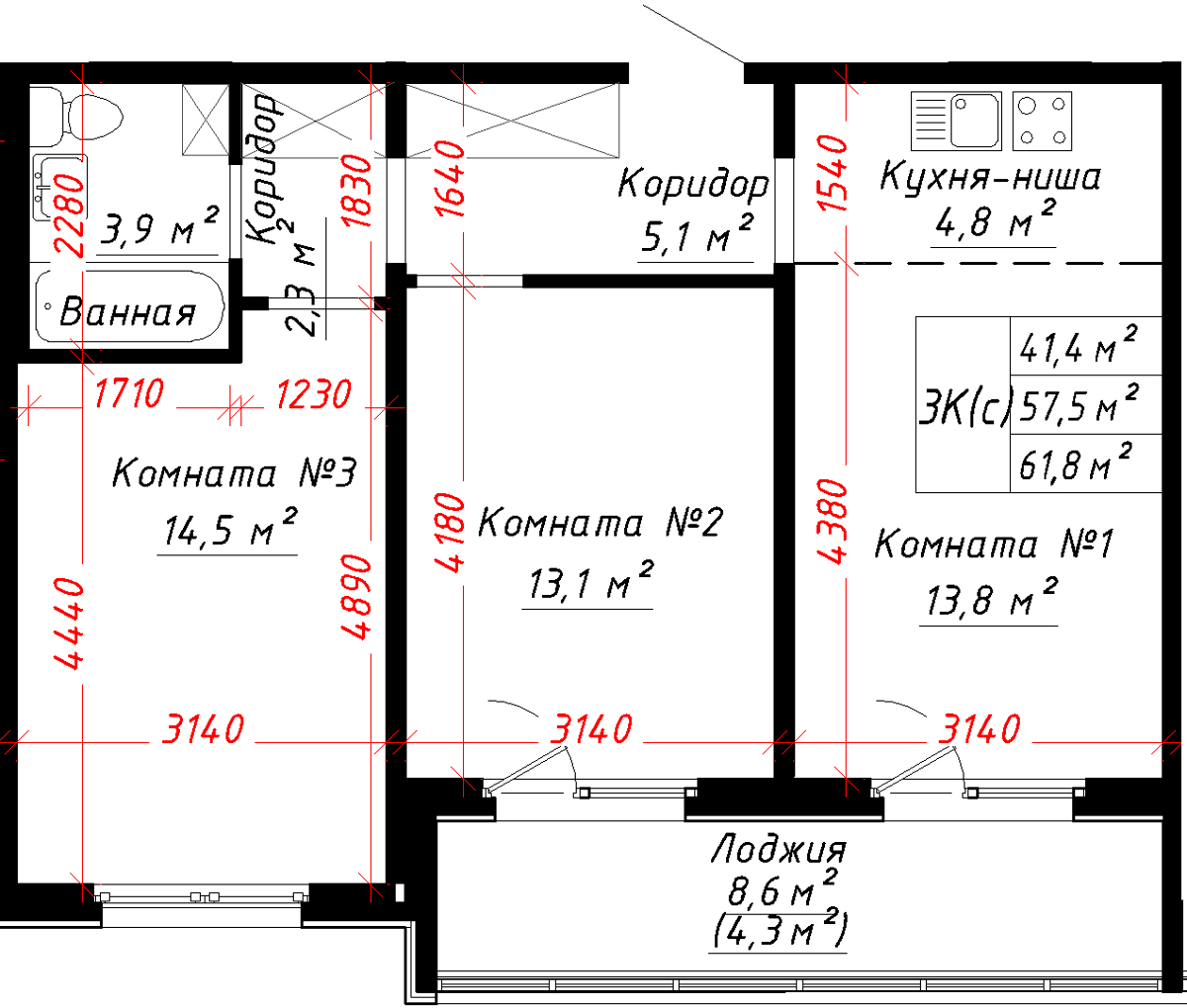 Квартира 146 (65 лет Победы 10)